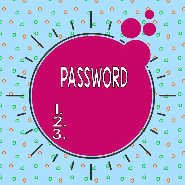 Segno Testo Che Mostra Password Business Photo Vetrina Frase Parola — Foto Stock