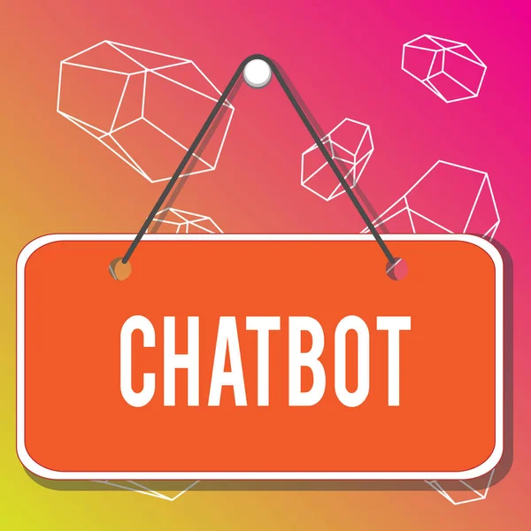 Palabra Escribiendo Texto Chatbot Foto Negocios Mostrando Tipo Programa Computadora —  Fotos de Stock