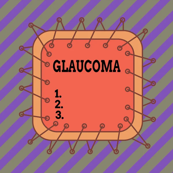 Text Sign Showing Glaucoma Business Photo Text Eye Diseases Which — 스톡 사진