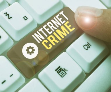 İnternet Suçları 'nı gösteren bir not yazıyorum. İnternet 'te suç ya da yasadışı online faaliyet gösteren iş fotoğrafları.