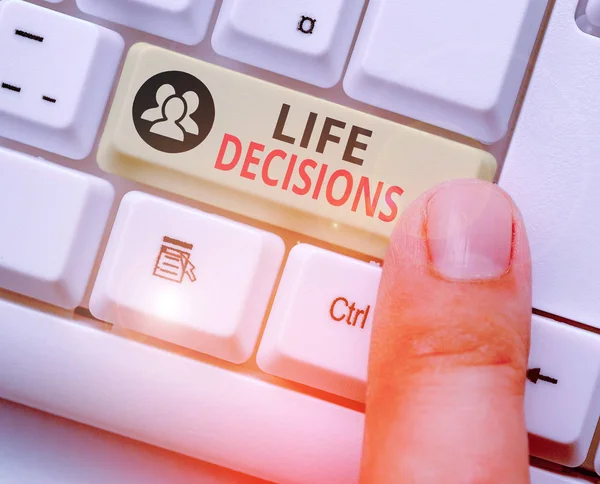 Conceptual hand writing showing Life Decisions. Business photo showcasing an important decision which you make about your life.