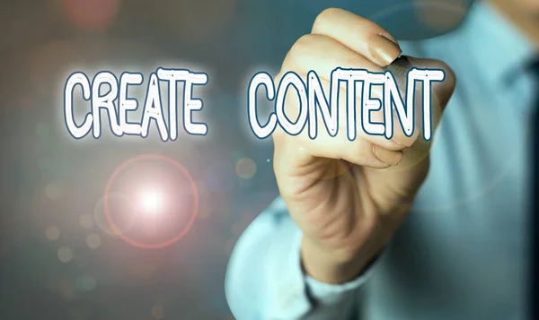 Tekst schrijven Content aanmaken. Bedrijfsconcept voor iets dat moet worden uitgedrukt via een medium. — Stockfoto