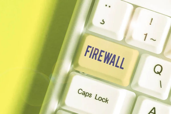 Conceptual hand writing showing Firewall. Business photo text protect network or system from unauthorized access with firewall.