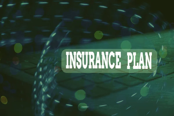 Rukopisný text Plán pojištění. Koncept znamená něco ukazovat koupit, aby se ochránili před ztrátou peněz. — Stock fotografie