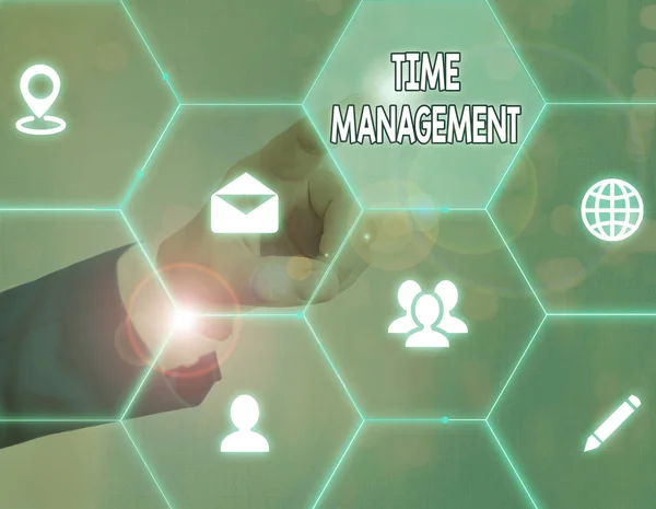 Tekst schrijven Time Management. Bedrijfsconcept voor het vermogen om één keer effectief of productief te gebruiken. — Stockfoto