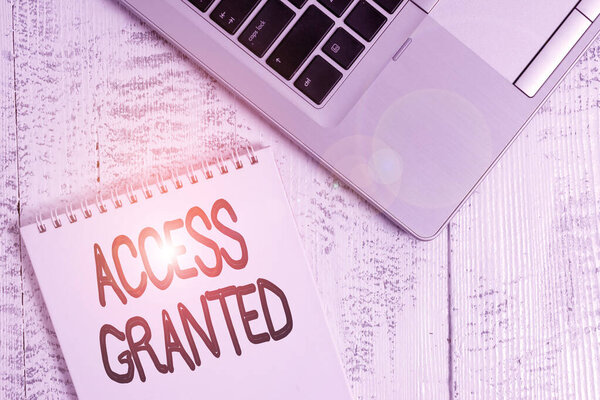 Записка, показывающая Доступ разрешен. Деловое фото, демонстрирующее доступ пользователей к системным и сетевым ресурсам
.