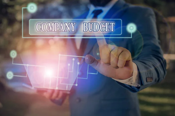 Tekst schrijven Company Budget. Bedrijfsconcept voor het financieel plan voor een bepaalde periode vaak één jaar. — Stockfoto