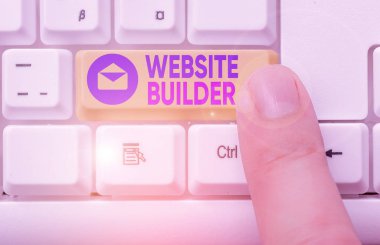 Web sitesi inşaatçısını gösteren kavramsal el yazısı. Analiz kodu düzenlemesi olmadan web sitelerinin iş fotoğrafı oluşturulması.