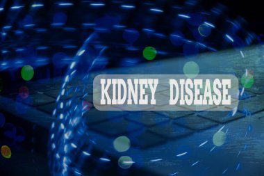 Handwriting text Kidney Disease. Concept meaning condition characterized by a gradual loss of kidney function. clipart