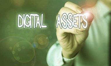 Sözcük yazma Dijital Varlıklar. İş konsepti değerlidir ve sahiplenilebilir ama fiziksel varlığı yoktur..