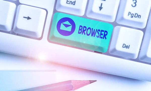 Word schrijven tekst Browser. Businessconcept voor Computer programma Graphical user interface weergeven van HTML-bestanden. — Stockfoto