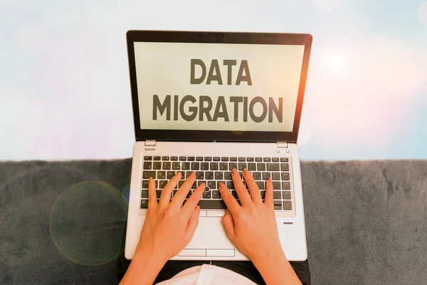 Word writing text Data Migration. Business concept for process of transferring data between data storage systems.