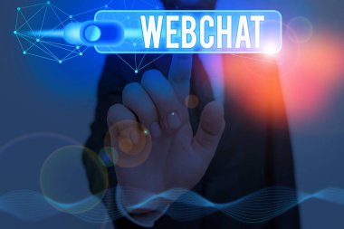 Webchat 'e mesaj yaz. Kullanıcıların internet kullanarak gerçek zamanlı iletişim kurmalarını sağlayan sistem için iş kavramı.