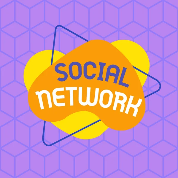 Conceptual hand writing showing Social Network. Business photo text a network of social interactions and demonstratingal relationships Asymmetrical format pattern object outline multicolor design. — Stock Photo, Image
