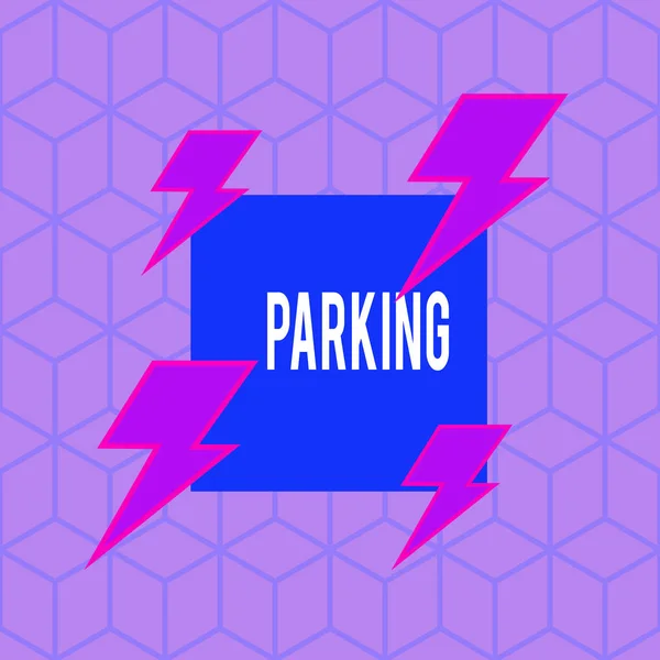 Píšu poznámku o parkování. Obchodní foto představení opouštění vozidla na určitém místě po určitou dobu asymetrický formát vzor objekt obrys vícebarevný design. — Stock fotografie