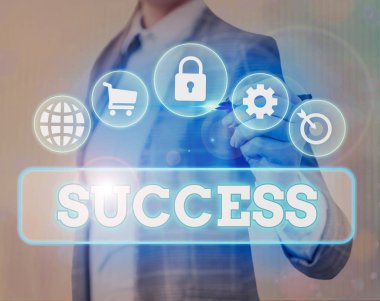 Başarı gösteren metin işareti. Kavramsal fotoğraf başarı amacı amacı iyi ya da kötü bir girişim sonucu.