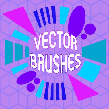 Fırçaları gösteren bir not yazıyorum. İş fotoğrafı görüntüleme yolu ve gerçekçi el çizimi efekti oluşturmak için uygulandı asimetrik biçim şekli nesne ana hatları çok renkli tasarım.