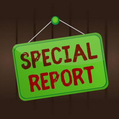 Özel Raporu gösteren bir not yazıyorum. Son dakika haberlerini gösteren iş fotoğrafı Özel haber ya da flaş Memo anımsatıcı boş tahtası eklenmiş arka plan dikdörtgeniName.