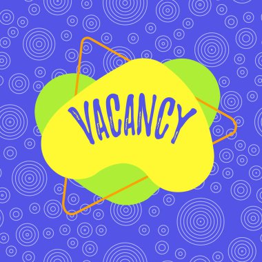 El yazısı yazısında boşluk. Kavram anlamı, küçük ya da büyük şirket içinde ödenmiş bir yer demek. Boş asimetrik biçimsiz biçim deseni çok renkli tasarım..