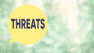 Kelime yazma tehditleri. Birisine acı çektirme niyetinde olduğunu belirten iş konsepti.
