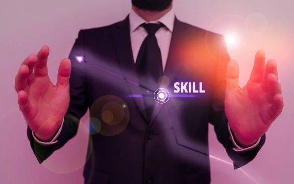 Konceptuell handstil som visar Skill. Business fototext förmåga att använda en s är kunskap effektivt och enkelt i genomförandet. — Stockfoto