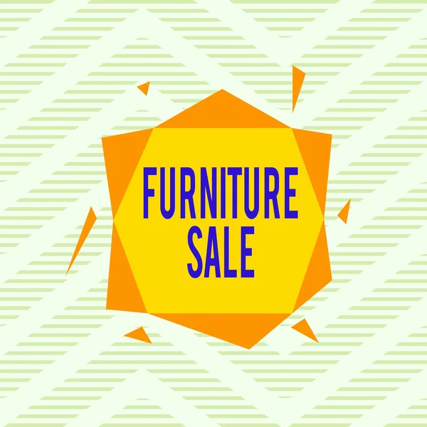 Word writing text Furniture Sale. Business concept for sale of functional and decorative objects of household Asymmetrical uneven shaped format pattern object outline multicolour design.