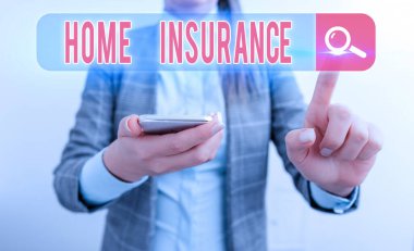 Ev Sigortasını gösteren bir mesaj. Kavramsal fotoğraf kayıpları ve bireysel zararları kapsar..