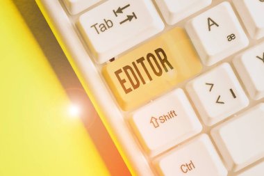 Handwriting text Editor. Concept meaning demonstrating who is in charge of and determines the final content of a text.