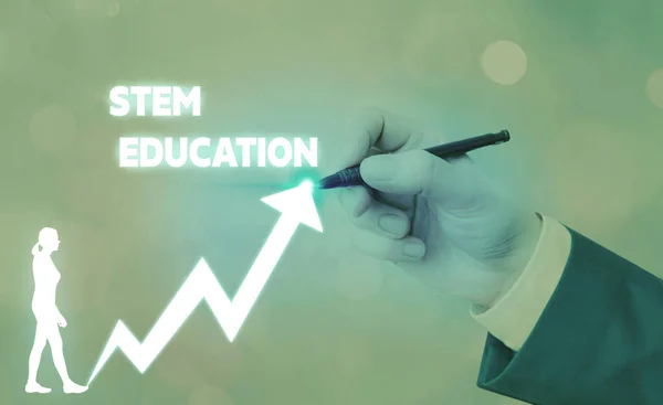 Stem Education'ı gösteren bir metin işareti. İlkokul ve ortaöğretim öğrencilerini üniversiteye hazırlamak için kavramsal fotoğraf geliştirildi. — Stok fotoğraf