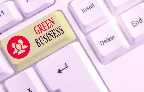 Λέξεις γραπτώς κείμενο Πράσινη Επιχείρηση. Επιχειρηματική έννοια για την εταιρεία που δεν έχει αρνητικές επιπτώσεις στο περιβάλλον. — Φωτογραφία Αρχείου