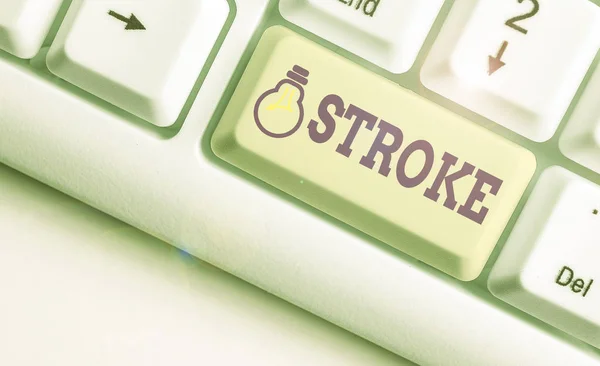 Escritura a mano conceptual que muestra Stroke. Foto de negocios mostrando pacientes que pierden el conocimiento debido a un flujo sanguíneo deficiente médico . — Foto de Stock