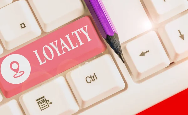 Znak lojalności. Koncepcyjna wierność zdjęciowa zobowiązaniom lub zobowiązaniom Jakość utrzymania firmy. — Zdjęcie stockowe