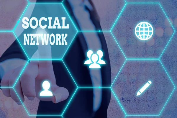 Word writing text Social Network. Business concept for a network of social interactions and demonstratingal relationships. — Stock Photo, Image