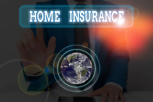 Εννοιολογική γραφή χέρι δείχνει Home Insurance. Business photo showcasing it covers loss and damage to an individual s is house Στοιχεία αυτής της εικόνας από τη Nasa. — Φωτογραφία Αρχείου