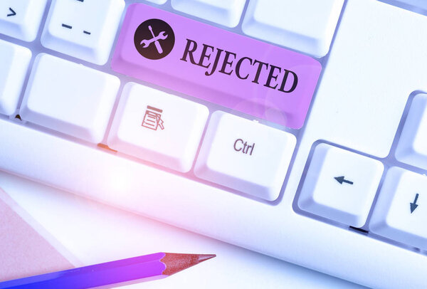 Концептуальный почерк, показывающий отклонение. Деловое фото, демонстрирующее увольнение, как неприемлемое или ошибочное, отказываются согласиться
.