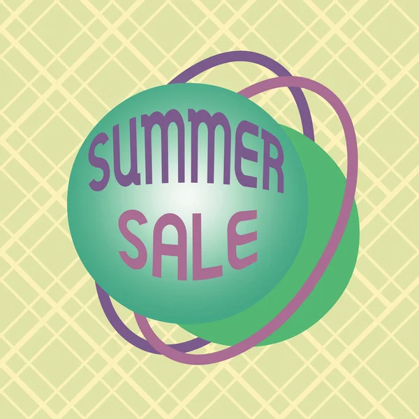 Schreiben Notiz zeigt Summer Sale. Business-Foto präsentiert Zeit, wenn ein Geschäft verkauft Produkte zu viel niedrigeren Preisen als üblich Asymmetrisches Format Muster Objekt Umriss mehrfarbigen Design. — Stockfoto