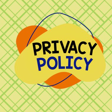 Conceptual hand writing showing Privacy Policy. Business photo showcasing statement or a legal document that discloses clients data Asymmetrical format pattern object outline multicolor design.
