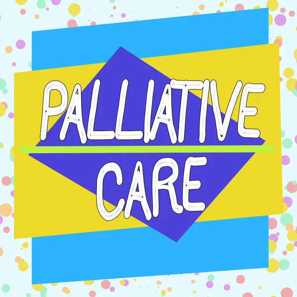 Word writing text Palliative Care. Business concept for specialized medical care for showing with a serious illness Asymmetrical uneven shaped format pattern object outline multicolour design.
