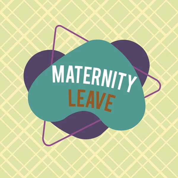 Writing note showing Maternity Leave. Business photo showcasing the leave of absence for an expectant or new mother Asymmetrical format pattern object outline multicolor design. — Zdjęcie stockowe