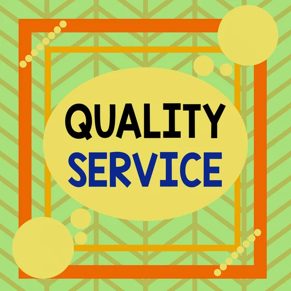 Handwriting text Quality Service. Concept meaning delivered service conforms to the client s is expectations Asymmetrical uneven shaped format pattern object outline multicolour design.