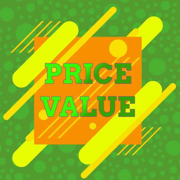 Handwriting text Price Value. Concept meaning the price of a product based on what customers think or valued Asymmetrical uneven shaped format pattern object outline multicolour design.