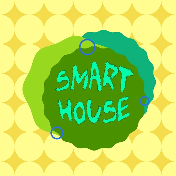 Conceptual hand writing showing Smart House. Business photo text homes that have electronic devices and controlled remotely Asymmetrical format pattern object outline multicolor design. — Stock Fotó