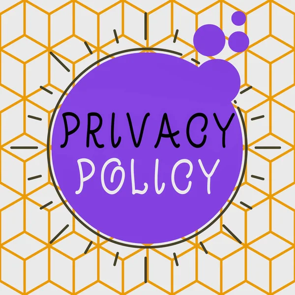 Conceptual hand writing showing Privacy Policy. Business photo showcasing statement or a legal document that discloses clients data Asymmetrical uneven shaped pattern object multicolour design. — Stockfoto