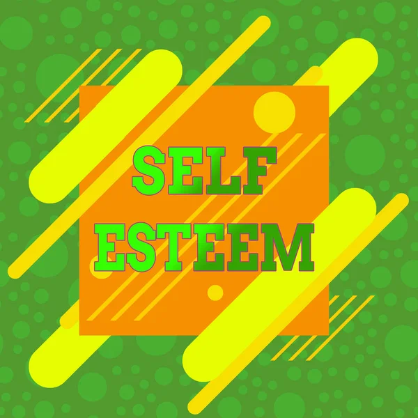 Handwriting text Self Esteem. Concept meaning a feeling of having respect for yourself and your abilities Asymmetrical uneven shaped format pattern object outline multicolour design.