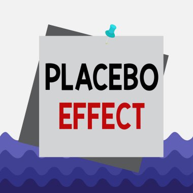 Conceptual hand writing showing Placebo Effect. Business photo showcasing a beneficial effect produced by a placebo drug or treatment Reminder color background thumbtack tack memo pin square.