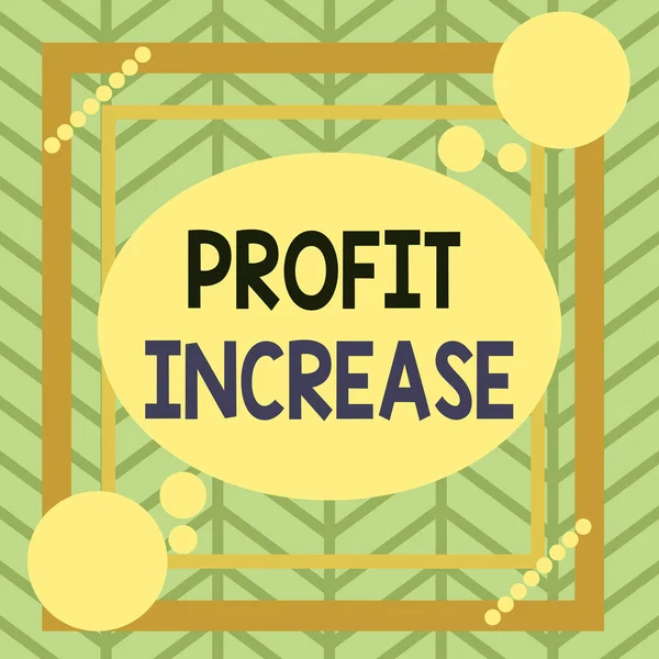 Handwriting text Profit Increase. Concept meaning the growth of revenue generated in business or sales Asymmetrical uneven shaped format pattern object outline multicolour design.