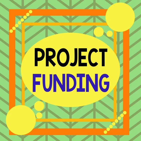 Handwriting text Project Funding. Concept meaning capital required to undertake a project or programme Asymmetrical uneven shaped format pattern object outline multicolour design.