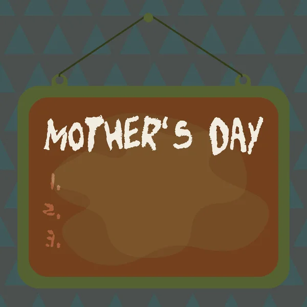 Conceptual hand writing showing Mother S Day. Business photo text a celebration honoring the mother of the family or motherhood Asymmetrical uneven shaped pattern object multicolour design. — Stockfoto