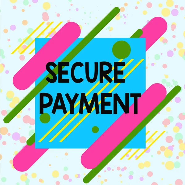 Handwriting text writing Secure Payment. Concept meaning webpage where credit card numbers are entered is secured Asymmetrical uneven shaped format pattern object outline multicolour design. — Stock Photo, Image