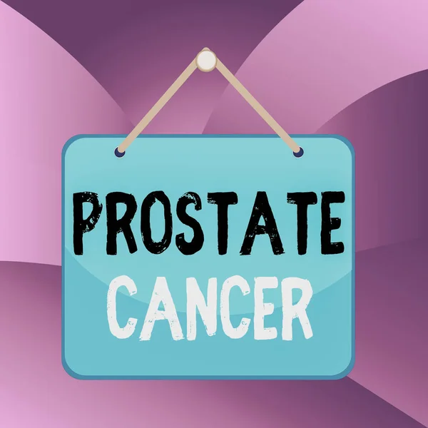 Texte manuscrit Cancer de la prostate. Concept signifiant cancer se développe dans la glande du système reproducteur masculin Rappel mémo coloré planche vide espace vide attacher rectangle arrière-plan . — Photo